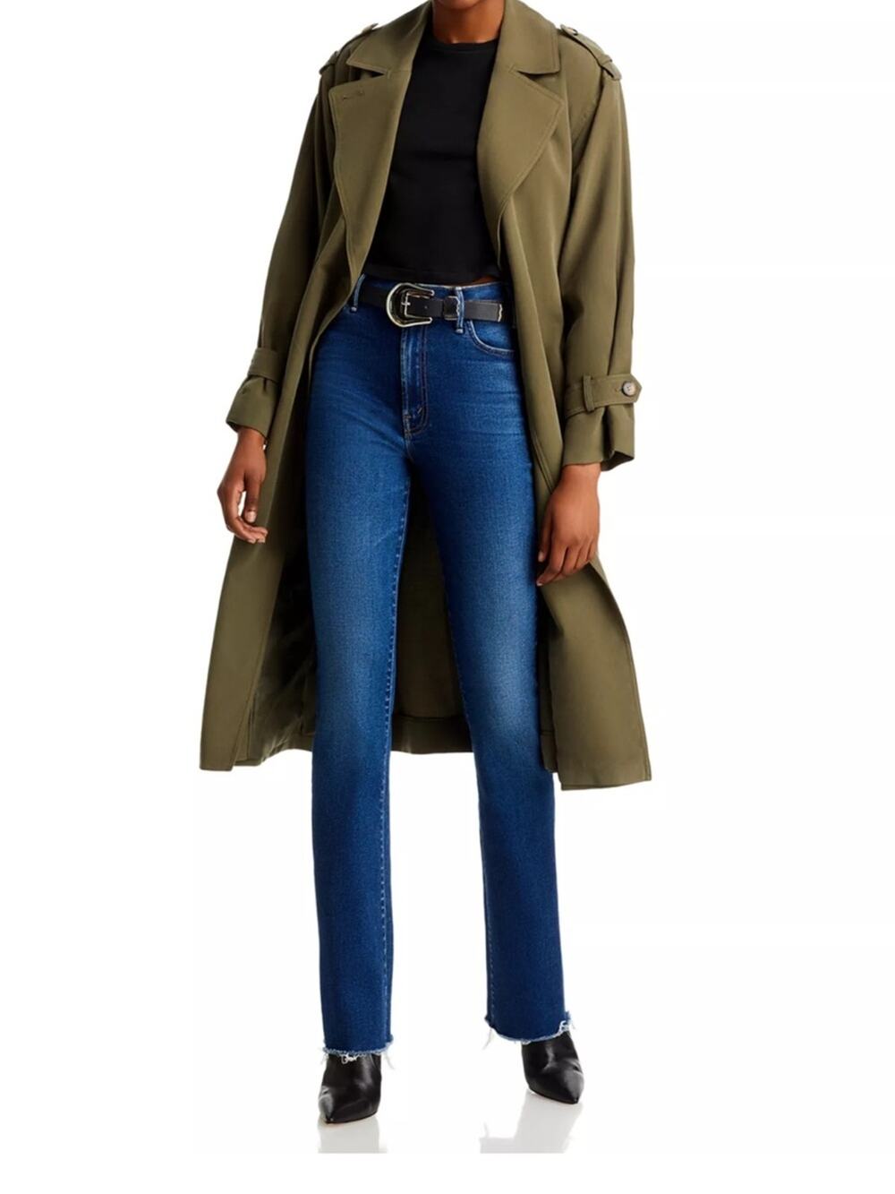 Mother The Hustler Heel Fray Slim Bootcut Jean in Yakkity Yak 28